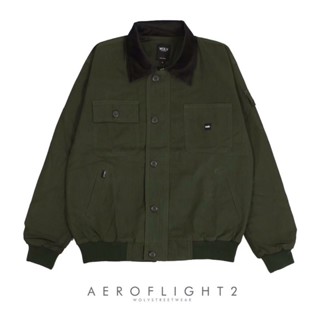 เสื้อแจ็กเก็ต ลาย Wolv Streetwear Aero Flight สีเขียว สไตล์ทหาร