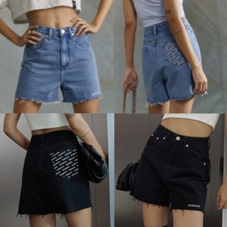 maison KEEPS Moon Shorts Jeans กางเกงยีนส์ขาสั้น ปักโลโก้ maison