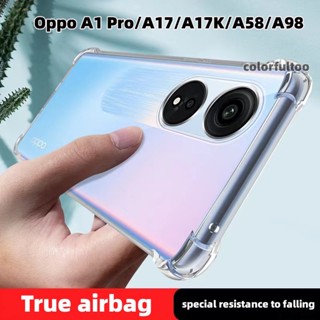 เคสโทรศัพท์ซิลิโคน TPU ใส แบบนิ่ม บางพิเศษ กันกระแทก สําหรับ Oppo A78 A 78 A17K A17 K A58 A98 A1 Pro A1Pro 5G