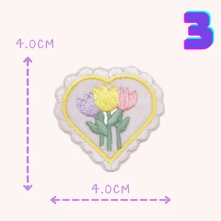 😄สติ๊กเกอร์ติดเสื้อ UC4 DIY:อาร์มติดเสื้อ ลายหัวใจ ช่อดอกไม้ ลอกกระดาษแล้วแปะได้เลย