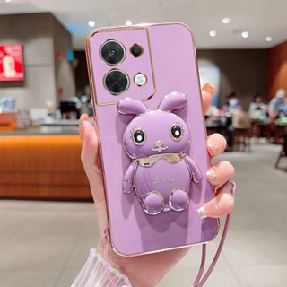 เคสโทรศัพท์มือถือ กันกระแทก ลายกระต่าย พร้อมที่ตั้งวาง แฟชั่น สําหรับ OPPO Reno8 Reno8 Pro Reno8 Pro+ Reno8 Z Reno7 Reno7 Z Reno7 Pro