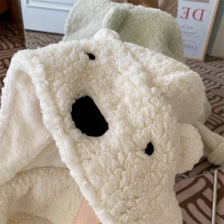 [พร้อมส่ง🐻] ผ้าห่มคลุมหัวรูปหมี ผ้าคลุมกันหนาว ขนนุ่ม ผ้าห่มมีฮู้ด ใช้ห่มในบ้าน ในรถ โซฟา ผ้าห่มพกพา