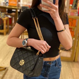 กระเป๋าสะพายสีดำ สวยงามมากก NEWTory Burch Willa Small Shoulder Bag 87863