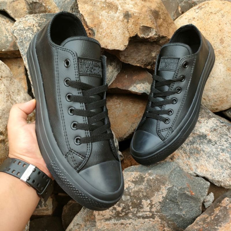 BIG SIZE JUMBO 45 46 CNVERSE 70s รองเท้าผู้ชายสีดําแบบเต็มต่ําพร้อมถุงเท้า BONUS