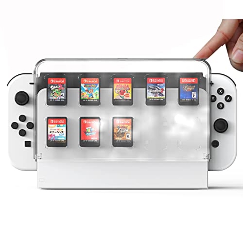 ป้องกัน Dock Shield พร้อมกล่องเก็บการ์ดเกมสําหรับ Nintendo Switch OLED, ที่เก็บข้อมูล 10 ชิ้น NS เกม
