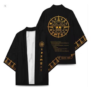 เสื้อคลุม ผ้าโพลีเอสเตอร์ ลายการ์ตูนอนิเมะ One Piece Portgas D Ace สําหรับแฟนคลับ