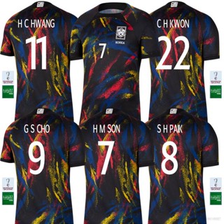 เสื้อกีฬาแขนสั้น ลายทีมชาติฟุตบอล CHKwon SHPaik GSCho Hwang HMSon Player Version 22-23 World Cup ชุดเยือน สไตล์เกาหลี