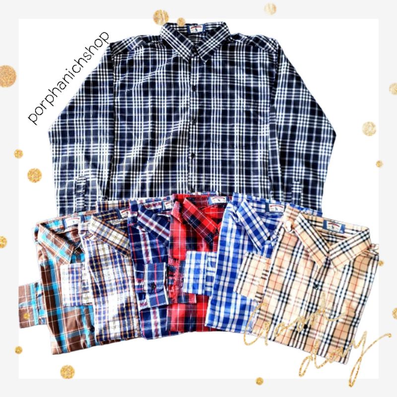 เสื้อลายสก๊อต ใส่ทำงาน เกรด A แขนยาว นิ่มไม่บาง มีหลายลายให้เลือก