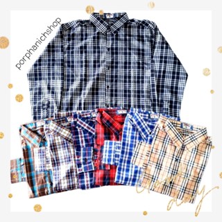 เสื้อลายสก๊อต ใส่ทำงาน เกรด A แขนยาว นิ่มไม่บาง  มีหลายลายให้เลือก