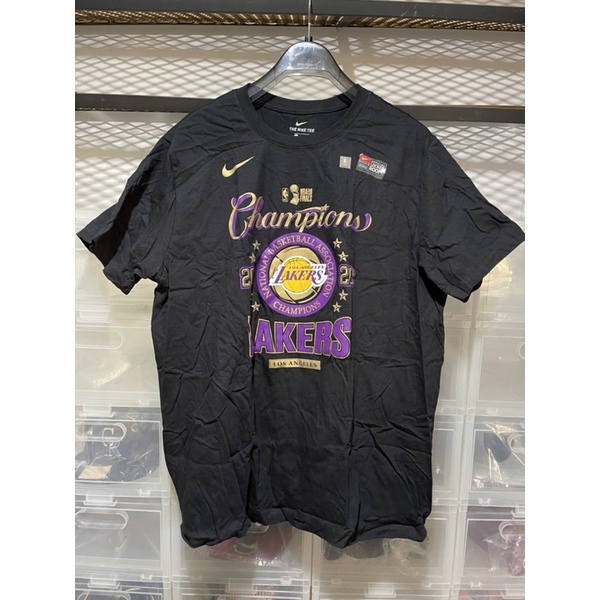 Los Angeles Lakers Nike Nba Finals Champions Locker Room T Shirt Black Shopee Thailand