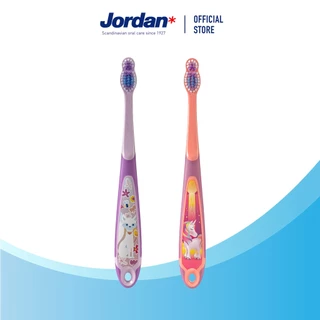 [แพ็ค2ชิ้น คละสี] Jordan จอร์แดนแปรงสีฟันเด็ก Step 3 สำหรับ 6-9 ปี