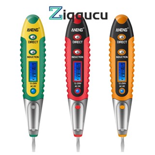 Ziqqucu ปากกาทดสอบแรงดันไฟฟ้าดิจิทัล ไขควง LCD 12-250V AC DC