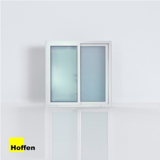 HOFFEN หน้าต่างบานเลื่อน หน้าต่างกระจก uPVC รุ่น SHOCK ขนาด 100x100 ซม.