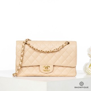 CHANEL CLASSIC 10 BEIGE CAVIAR LGHW