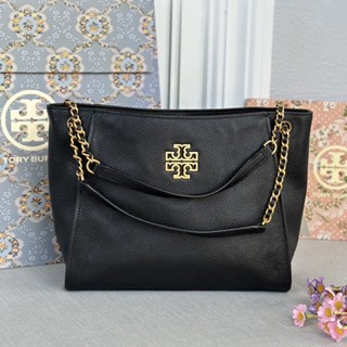 🎀 (สด-ผ่อน) กระเป๋า สีดำ 73503 Tory burch Britten Small Slouchy Tote