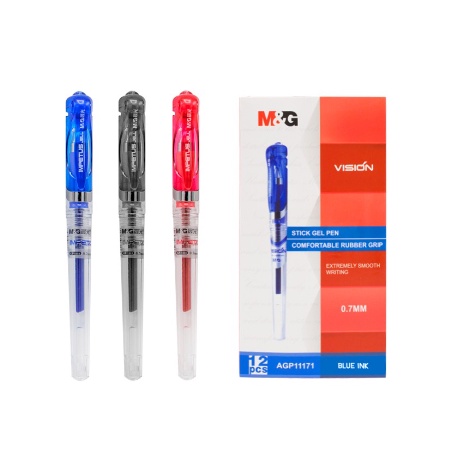 M&G ปากกาเจลปลอก หัวโต Impetus jell GEL PEN 0.7 mm. หมึกมีให้เลือก 3 สี GP1111 มีรีฟิลด้วยน้าา
