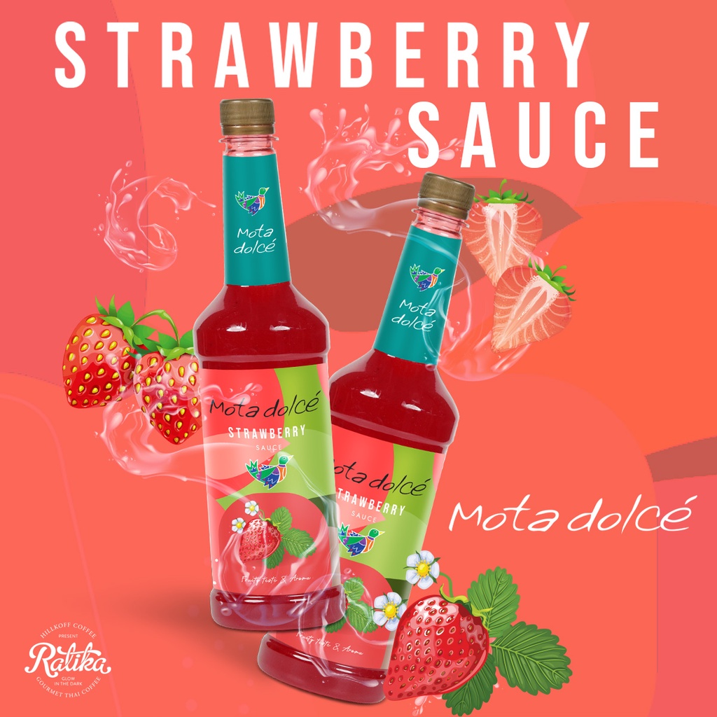 Ratika | Mota dolce Strawberry : ซอสผลไม้เข้มข้นกลิ่นสตรอเบอรี่ 700 ml.