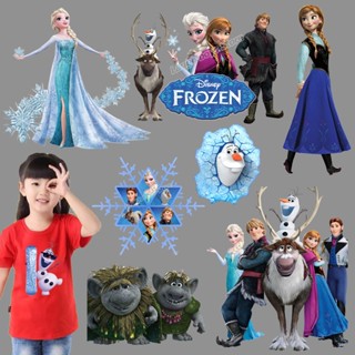 แผ่นสติกเกอร์ไวนิล ลาย Disney Frozen Iron on Patches Elsa Anna DIY สําหรับตกแต่งเสื้อผ้า ของขวัญคริสต์มาส