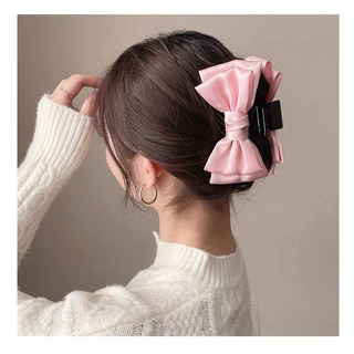 double-sided bow clip กิ๊บหนีบผมโบว์ยักษ์ ผ้าซาตินใหญ่มาก ขนาดโบว์ 15cm. กิ๊บหนีบผม กิ๊บติดผม