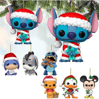 Disney Stitch จี้คริสต์มาส Xmas Tree ตกแต่ง2d แขวนเครื่องประดับตกแต่งคริสต์มาสเด็กของขวัญปีใหม่รถกระเป๋าเป้สะพายหลังจี้【Goob】