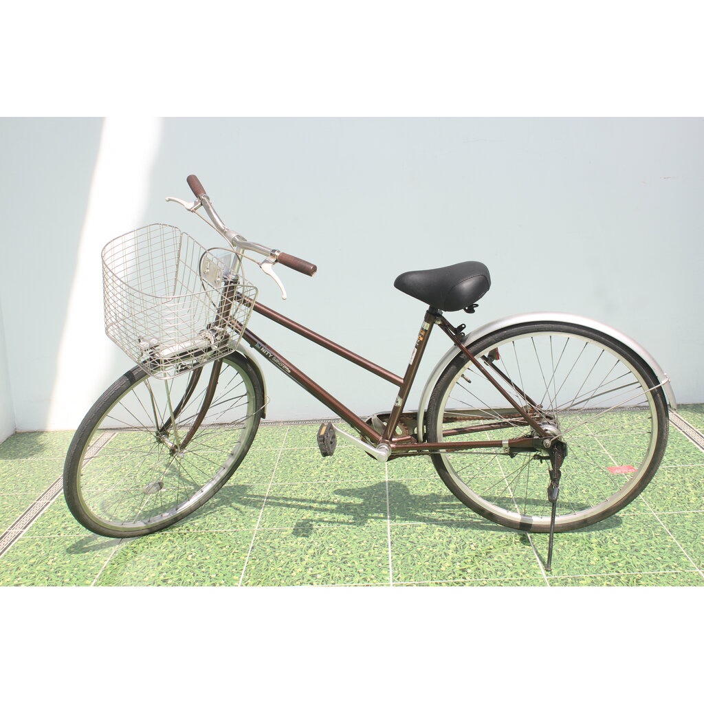 จักรยานแม่บ้านญี่ปุ่น - ล้อ 26 นิ้ว - ไม่มีเกียร์ - สีน้ำตาล [จักรยานมือสอง]