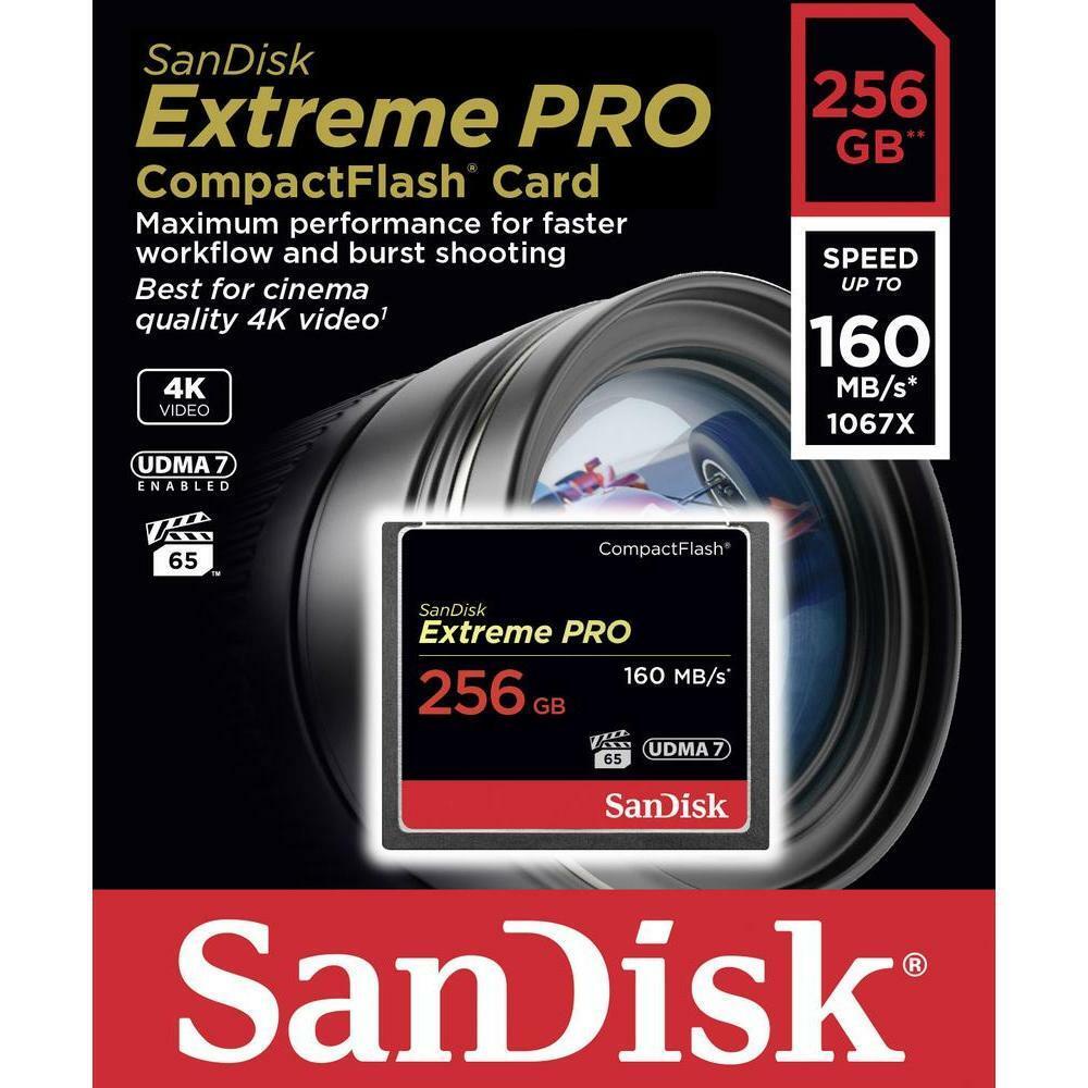 SanDisk 256GB Extreme Pro Compact Flash 160MB/s