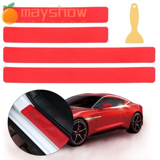 Mayshow สติกเกอร์คาร์บอนไฟเบอร์ กันการสึกหรอ หลากสี สําหรับติดขอบประตูรถยนต์