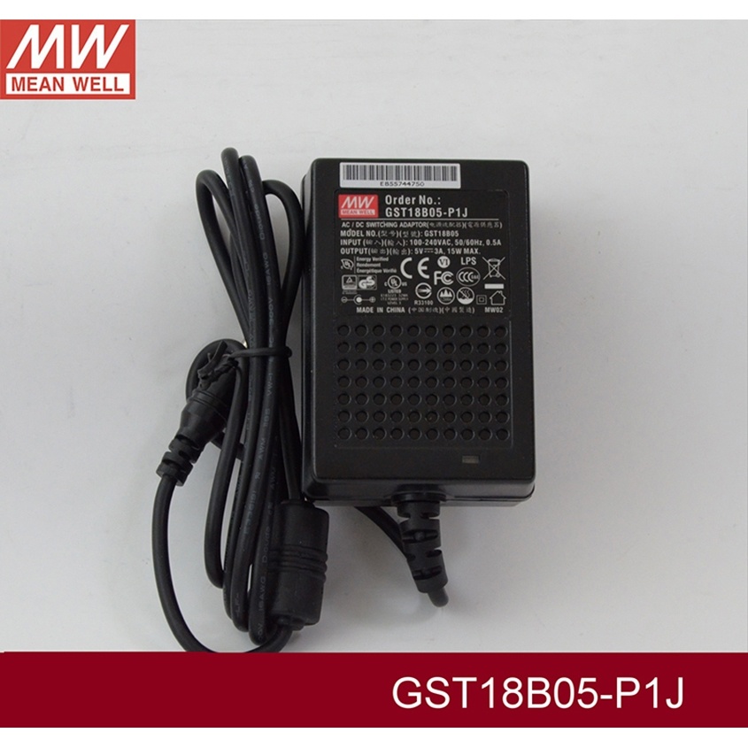 Mean WELL GST18B05-P1J Industrial Desktop Adaptor 5V 3A 15W Meanwell ระดับ VI อะแดปเตอร์ Switching P
