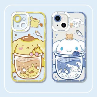 เคสโทรศัพท์มือถือ TPU ใส แบบนิ่ม ลายการ์ตูน Pom Pom Purin &amp; Cinnamoroll สําหรับ IPhone 14 13 12 11 Pro Max 14 Plus 13 12 Mini 6 6s 7 8 Plus XR X XS Max