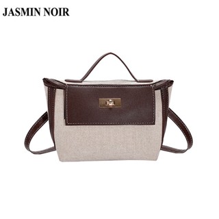 Jasmin NOIR กระเป๋าถือ กระเป๋าสะพายไหล่ หนัง PU ทรงโท้ท และผ้าแคนวาส แบบฝาพับ แฟชั่นสําหรับสตรี