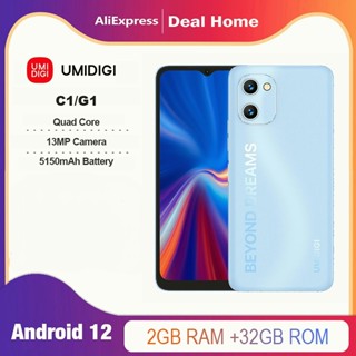 UMIDIGI C1 G1 Phone Unlocked Android Smartphone MTK6739 2GB 32GB 6.52&amp;quot; 13MP Main Camera Face ID 5150mAh Global Version Cellphone