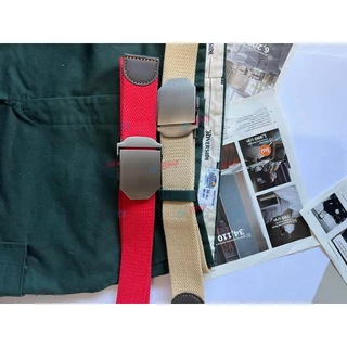 เข็มขัดหัวล็อคอัตโนมัติ เข็มขัดทหาร เข็มขัดผ้า หัวเรียบ มี 9 สี (BV218)
