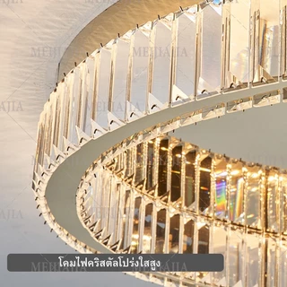 โคมระย้าเพดานเพดานคริสตัลสำหรับห้องรับประทานอาหารห้องครัววงกลมวงกลมไฟ LED ไฟส่องสว่างในร่ม