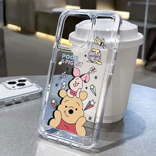 ❤️จัดส่งทันที❤️เคสไอโฟน11/12/13/14 Pro max เคสใส winnie the pooh&amp;piglet Cute Case For iPhone 11,12,13,14,12PM,13PM,14PM