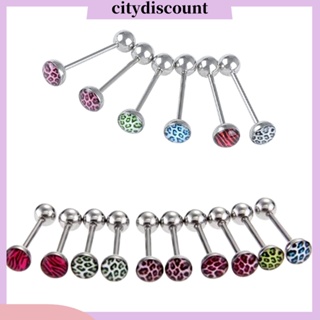 &lt;citydiscount&gt; จิวสะดือ เจาะร่างกาย ลิ้น ริมฝีปาก พิมพ์ลายเสือดาว สําหรับผู้หญิง 6 10 ชิ้น ต่อชุด