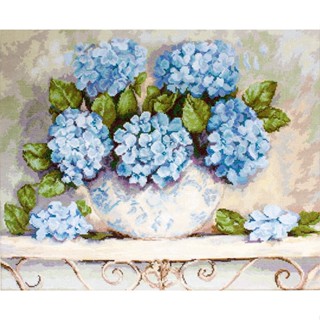 LU-B2328 Hydrangeas ชุดปักครอสติชลิขสิทธิ์แท้ ครอสติชไม่พิมพ์ลาย แบรนด์ Luca-S