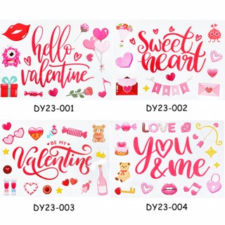 สติกเกอร์ใส ลาย Happy Valentines Day BOBO สําหรับตกแต่งปาร์ตี้วาเลนไทน์ DIY