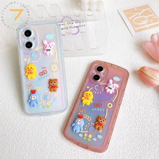 Zymello เคส VIVO Y22 Y16 Y22S Y21 Y35 Y02S V25E V25 V23 Y33S Y21S Y21A Y21T Y33T เคสโทรศัพท์ซิลิโคนลายการ์ตูนหมีเป็ด