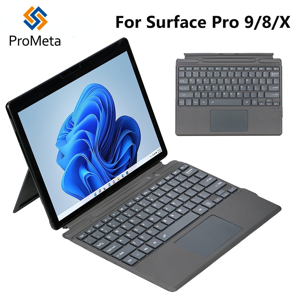 Surface Pro 11 10 8 9 X ไร้สาย แป้นพิมพ์ Bluetooth Keyboard For Microsoft Type Cover กับ ทัชแพดแบ็คไลท์ คีย์บอร์ดธุรกิจ