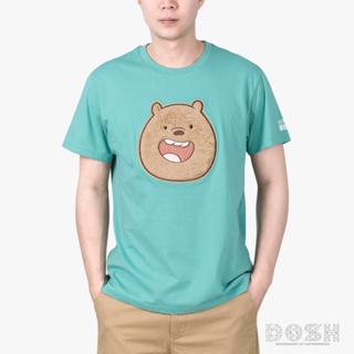 DOSH UNISEX T-SHIRTS WE BARE BEARS เสื้อยืดคอกลม แขนสั้น สีดำ ผู้ชาย-ผู้หญิง DBBMT5037-GE