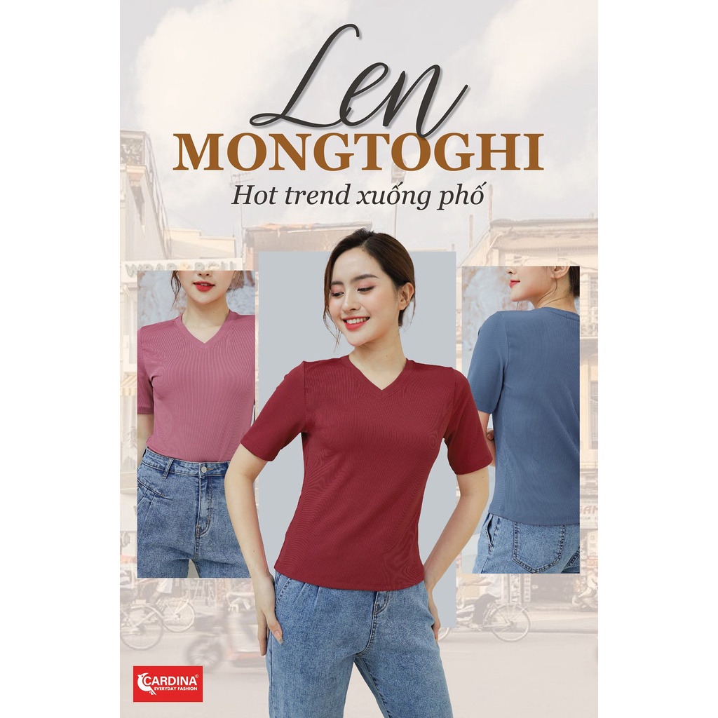 เสื้อกันหนาวผู้หญิง CARDINA วัสดุนุ่มคอเต่าแขนสั้นสไตล์ Bacis Flattering Figure 2AF25