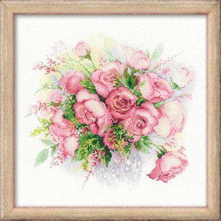 Rio-1335 Watercolor Roses ชุดปักครอสติชลิขสิทธิ์แท้ ครอสติชไม่พิมพ์ลาย แบรนด์ Riolis