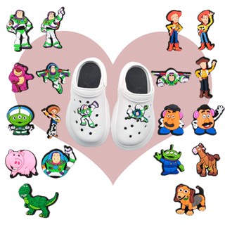 Jibbitz จี้หัวเข็มขัด PVC ลายการ์ตูนน่ารัก สําหรับตกแต่งรองเท้า Crocs