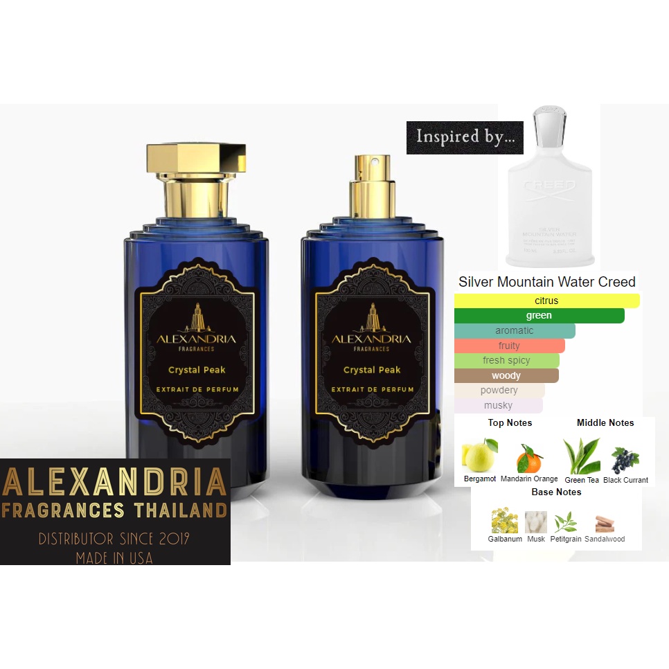 Alexandria Fragrances: Crystal Peak inspired by Creed Silver Mountain Water นํ้าหอมขวดใหม่ของแท้ 30/55/60ml