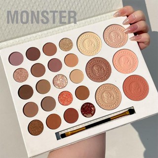 Monster พาเลทอายแชโดว์ บรอนเซอร์ ไฮไลท์ เนื้อแมตต์ กลิตเตอร์ เมทัลลิก 26 สี พร้อมแปรงแต่งหน้า