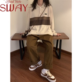 SWAY  เสื้อกันหนาว เสื้อฮู้ด นค้ามาใหม่ ใส่สบายๆ หลวม Beautiful High quality Korean Style Chic S071073 36Z230909