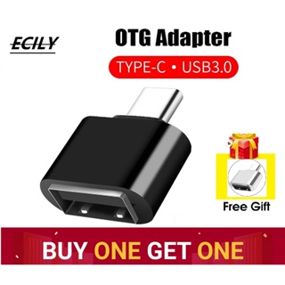 Ecily [ซื้อ 1 แถม 1] อะแดปเตอร์แปลงแฟลชไดรฟ์ USB 3.0 OTG เป็น Type-C สําหรับโทรศัพท์มือถือ Oneplus OTG