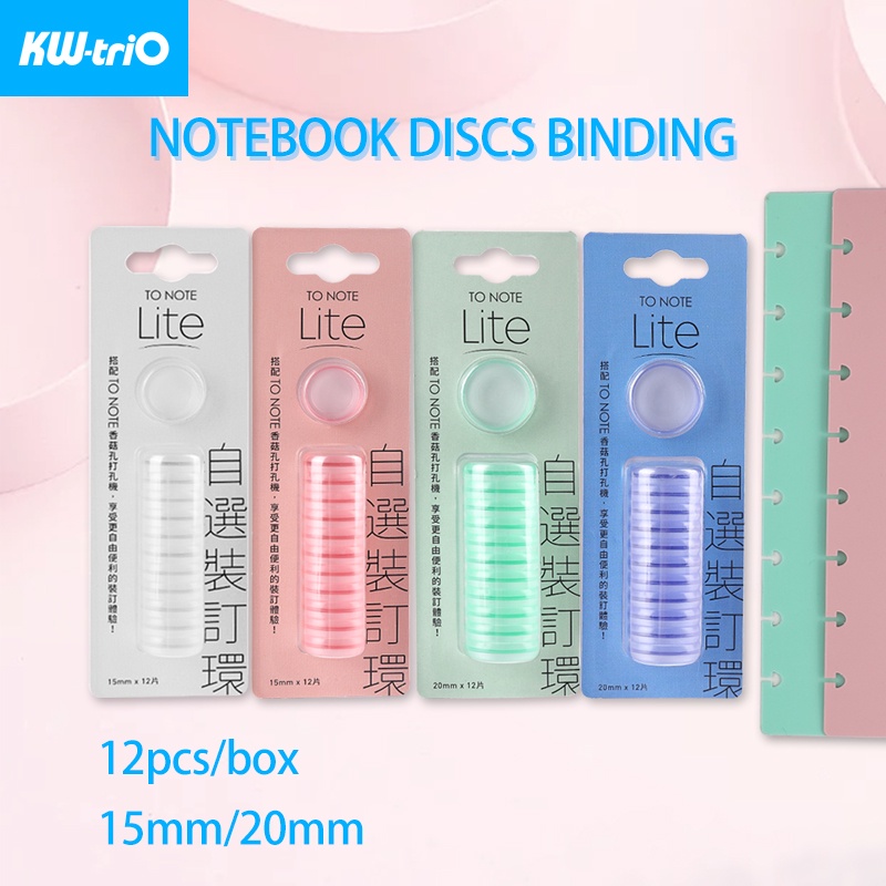 Kw-trio กระดุมใส หลากสีสัน สําหรับสมุดโน้ต แพลนเนอร์ DIY 12 ชิ้น ต่อกล่อง