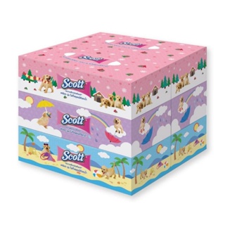 กระดาษเช็ดหน้า สก๊อตต์ บรรจุ 115 แผ่น/กล่อง แพ็คละ 6 กล่อง Scott Facial Tissues ทิชชู่