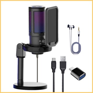 ไมโครโฟนเกมมิ่ง USB PC สําหรับคอมพิวเตอร์ตั้งโต๊ะ Macs PS 4 PS 5 kiath